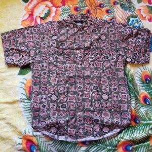 Guess All-Over Print Button-up Shirt Size L